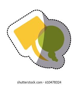 color squere and round chats bubbles icon, vector illustraction design