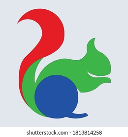 color squirell vector, created with golden ratio