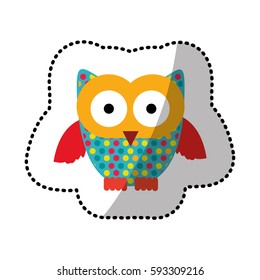 color stamp owl icon, vector illustraction design image