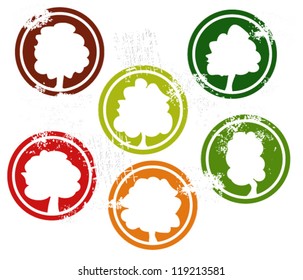Color stamps with tree