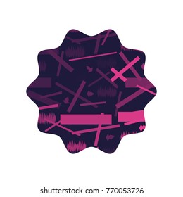 color star with abstract figures memphis background