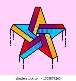 Color star. Star popart logo