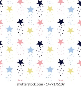 color star rain pattern sky girl tee illustration art vector