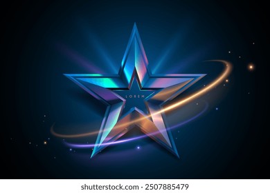 Forma de estrella de color con efectos de luz