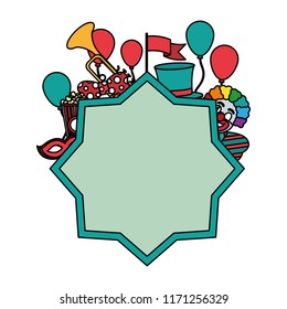 color star tag with carnival entertainment party