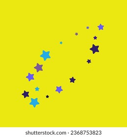 Color Starfall Vector fondo amarillo azul. Diseño luminoso de la luz de la constelación. Invitación brillante. Cartel de caída de brillo.