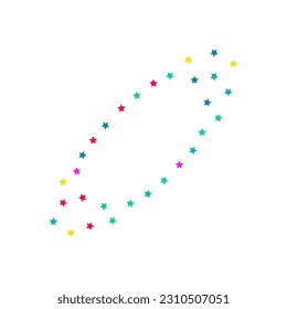 Color Stars Effect Vector White Background. Carnival Starfall Invitation. Festival Splash Card. Happy Dust Celebration Pattern.