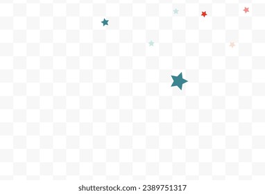 Color Stars Flying Vector Transparent Background. Christmas Starfall Postcard. Decoration Dust Backdrop. Falling Constellation Carnival Background.