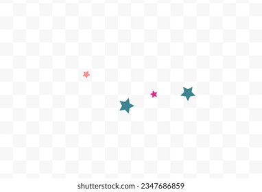 Color Stars Fun Vector Transparent Background. Flying Rain Texture. Carnival Constellation Banner. Happy Dust Top Invitation.