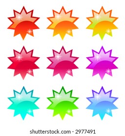 color stars, web buttons, design ellements for decoration