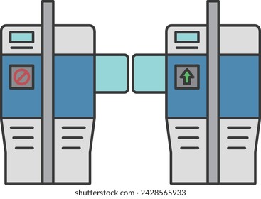 Farbstation-bezogenes Symbol Illustration Ticket Gate