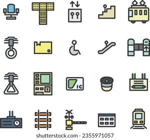 Color station related simple illustration icon set