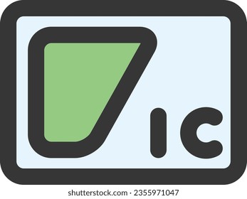 Color station-related single item icon IC card