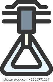 Color station-related single item icon handrail triangle