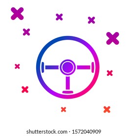 Color Steering wheel icon isolated on white background. Car wheel icon. Gradient random dynamic shapes. Vector Illustration