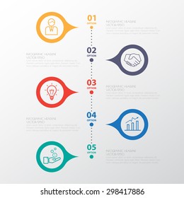 Color Step Design clean number timeline template/graphic or website