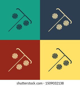 Color Stick for chips icon isolated on color background. Casino gambling. Vintage style drawing. Vector Illustration