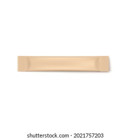Color stick pack, sachet for packaging bulk products, vitamins or medicaments. Blank foil bag, mockup or template for place logo or text. Realistic 3d vector isolated illustration.