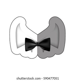 color sticker bow tie with shirt icon, vector illustraction design