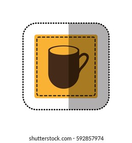 color sticker cuppa icon, vector illustraction design image