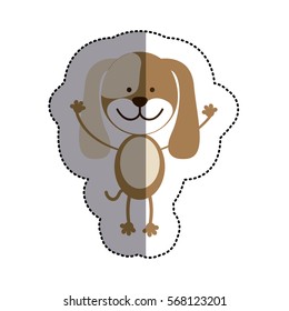 color sticker with dog and middle shadow