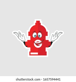 color sticker with funny cartoon character isolated on white. Fire Pump cartoon characters design with expression. you can use for stickers, pins or patches