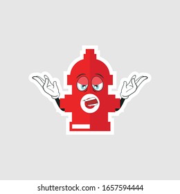 color sticker with funny cartoon character isolated on white. Fire Pump cartoon characters design with expression. you can use for stickers, pins or patches