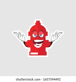 color sticker with funny cartoon character isolated on white. Fire Pump cartoon characters design with expression. you can use for stickers, pins or patches