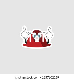 color sticker with funny cartoon character isolated on white. firefighter cartoon characters. you can use for stickers, pins or patches