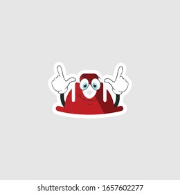 color sticker with funny cartoon character isolated on white. firefighter cartoon characters. you can use for stickers, pins or patches