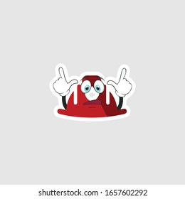 color sticker with funny cartoon character isolated on white. firefighter cartoon characters. you can use for stickers, pins or patches