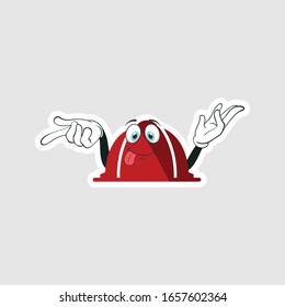 color sticker with funny cartoon character isolated on white. firefighter cartoon characters. you can use for stickers, pins or patches