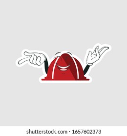 color sticker with funny cartoon character isolated on white. firefighter cartoon characters. you can use for stickers, pins or patches