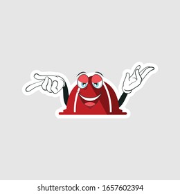 color sticker with funny cartoon character isolated on white. firefighter cartoon characters. you can use for stickers, pins or patches