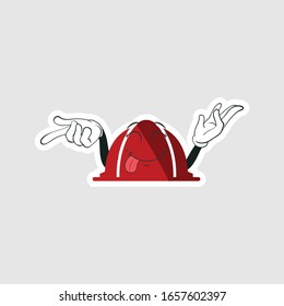 color sticker with funny cartoon character isolated on white. firefighter cartoon characters. you can use for stickers, pins or patches
