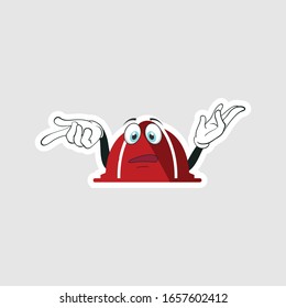 color sticker with funny cartoon character isolated on white. firefighter cartoon characters. you can use for stickers, pins or patches