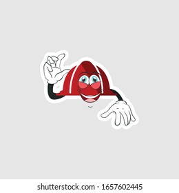 color sticker with funny cartoon character isolated on white. firefighter cartoon characters. you can use for stickers, pins or patches