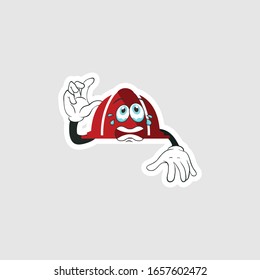 color sticker with funny cartoon character isolated on white. firefighter cartoon characters. you can use for stickers, pins or patches