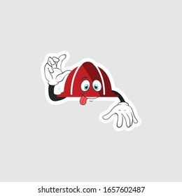 color sticker with funny cartoon character isolated on white. firefighter cartoon characters. you can use for stickers, pins or patches