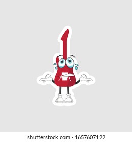 color sticker with funny cartoon character isolated on white. guitar cartoon characters. you can use for stickers, pins or patches