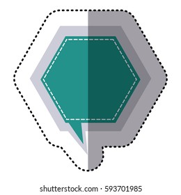 color sticker hexagon frame callout dialogue vector illustration