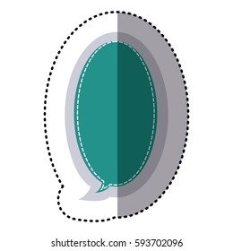 color sticker large oval frame callout dialogue vector illustration
