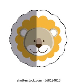 color sticker with lion head and middle shadow