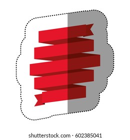 color sticker of red ribbon in a shape spiral vector illustration