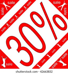 Color sticker set 30%. vector illustration