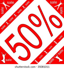 Color sticker set 50%. vector illustration