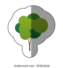 color sticker set of abstract tree icon, vector illustraction design
