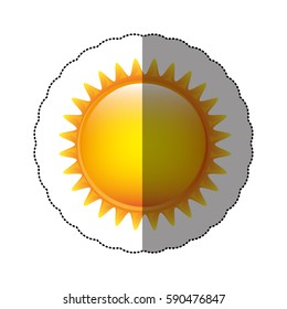 color sticker sun icon, vector illustraction design image