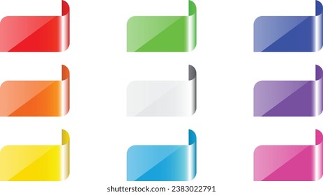 Color sticker for web design. Template label. 