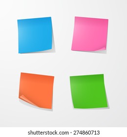 Color Sticky Notes. EPS10 vector.